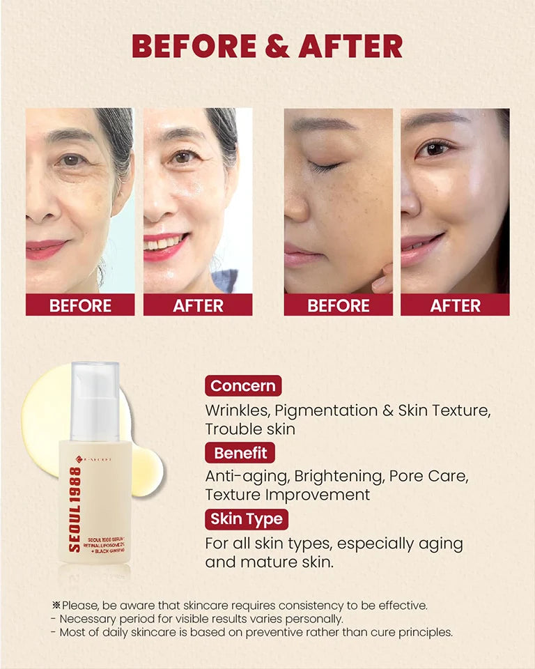 K-SECRET SEOUL 1988 Serum: Retinal Liposome 2% + Black Ginseng (30ml)